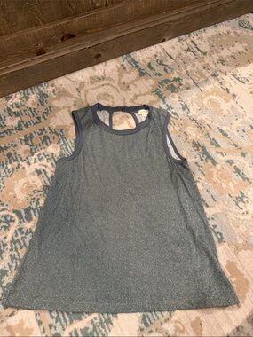 Gorgeous Hem & Thread Shimmery Slate Blue Tank Top